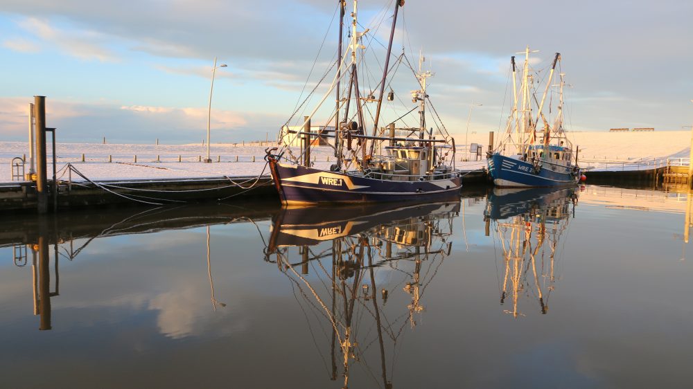 Winterliche Stimmung im Wremer Hafen