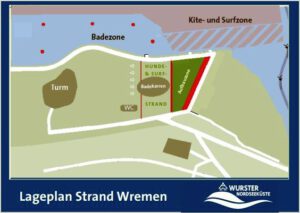 Lageplan Hundestrand Wremen